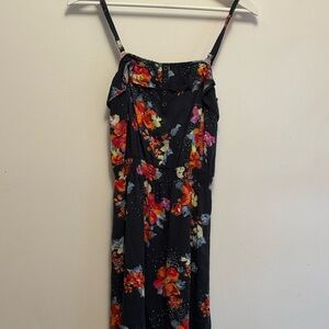 Garage Vibrant Floral Black Mini Dress